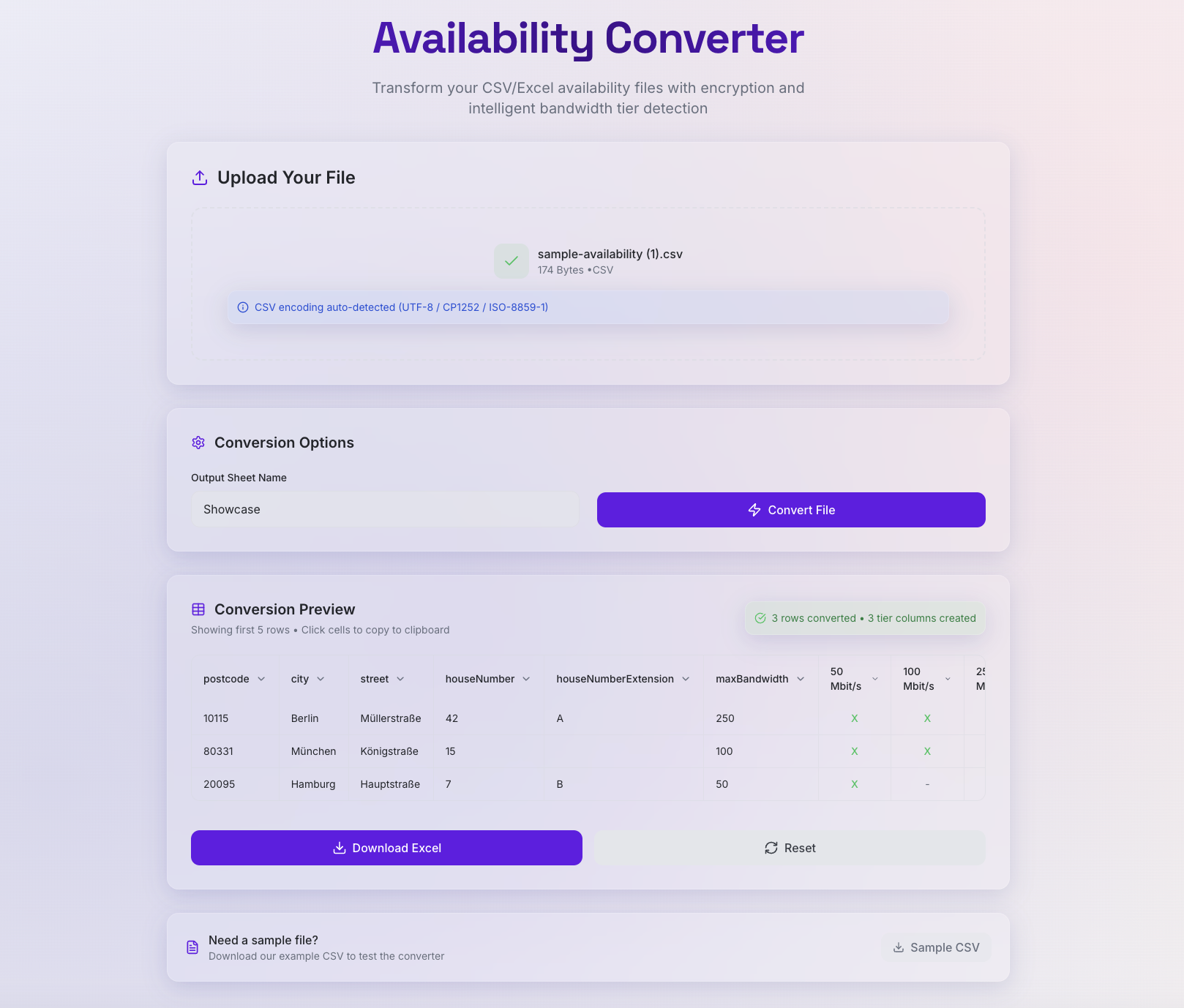 Glass Availability Converter - screenshot preview