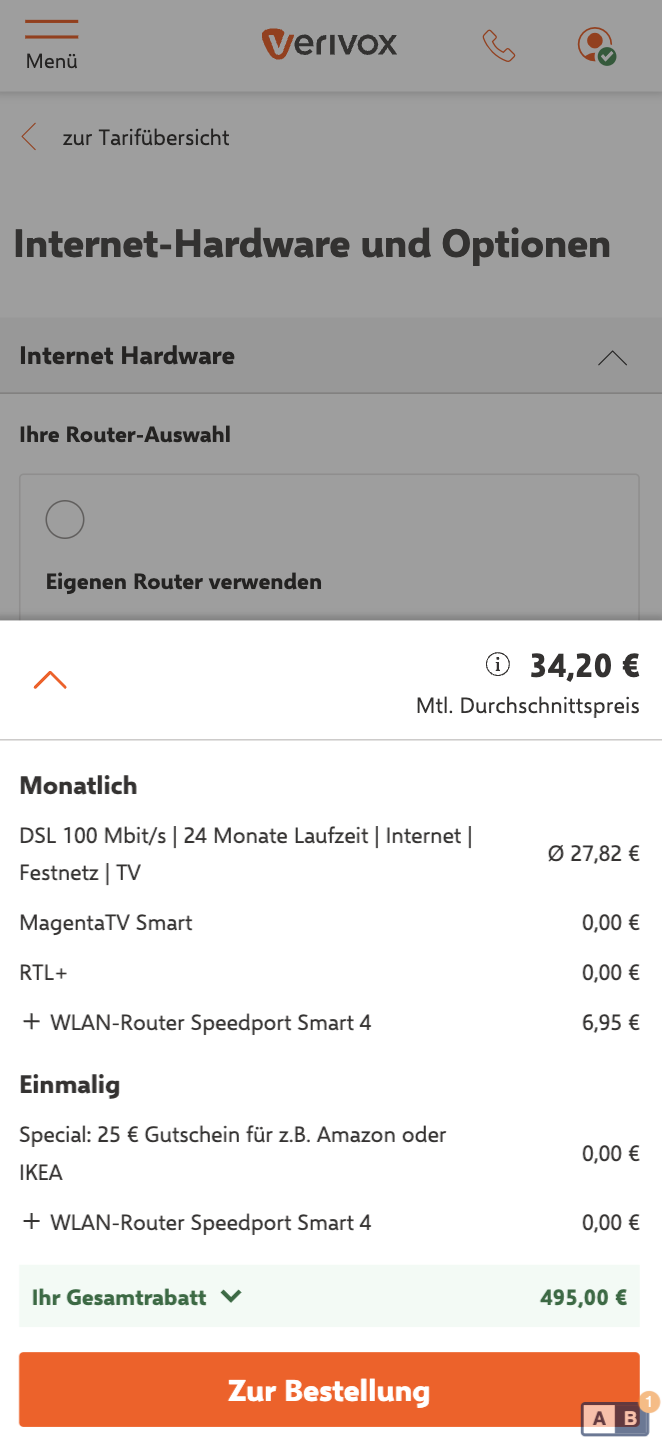 Offer Page Basket Mobile Expanded