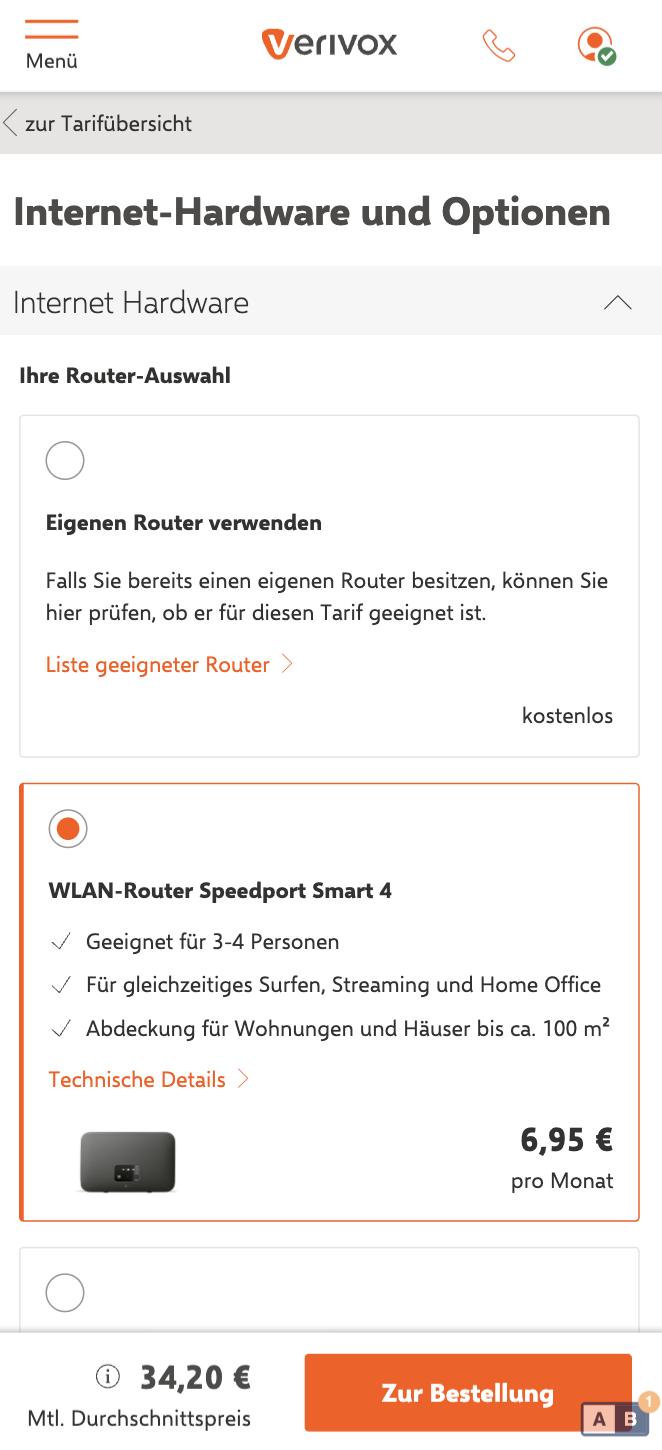 Options Page Control Mobile