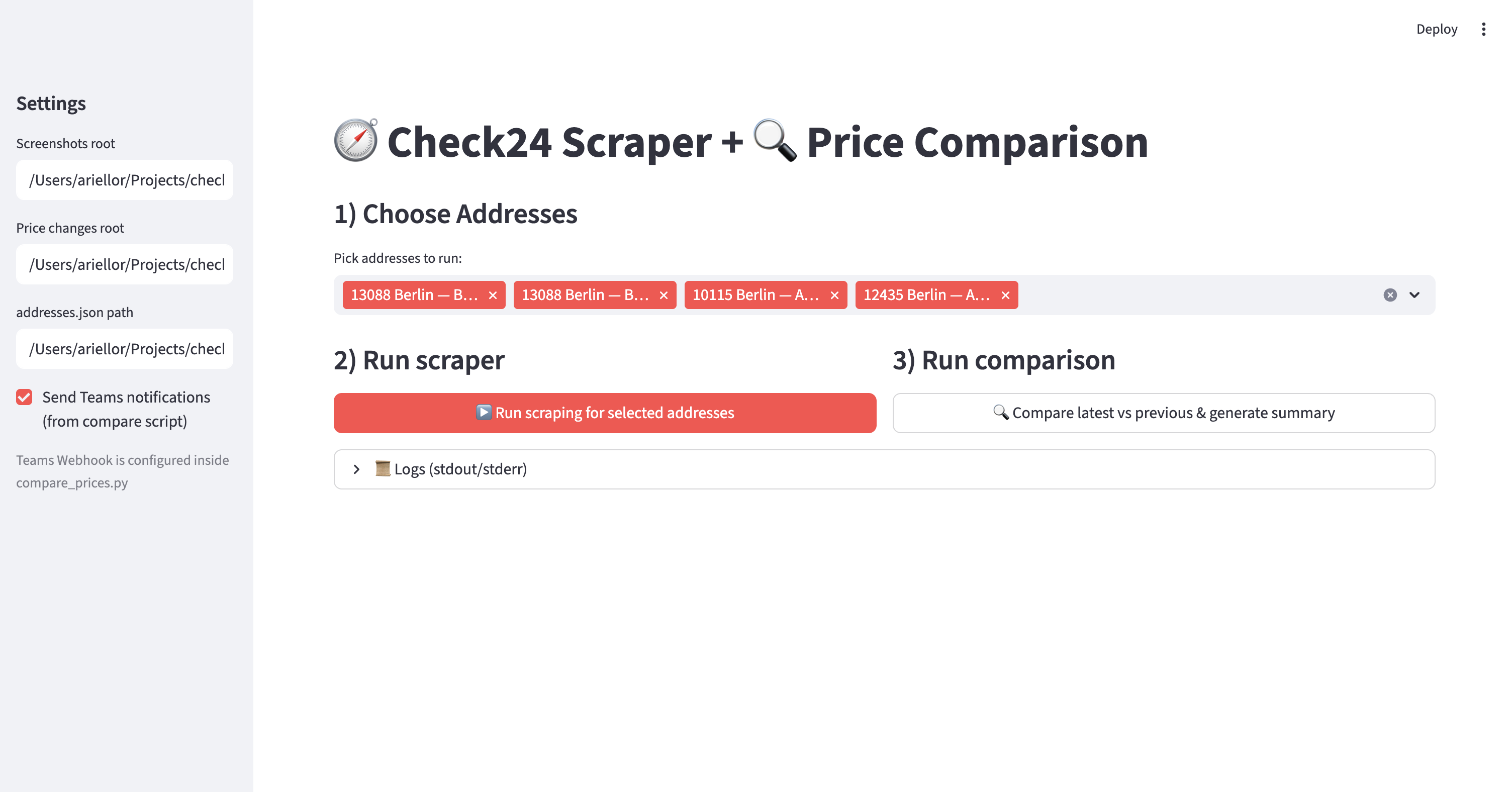 Check24 Scraper - screenshot preview